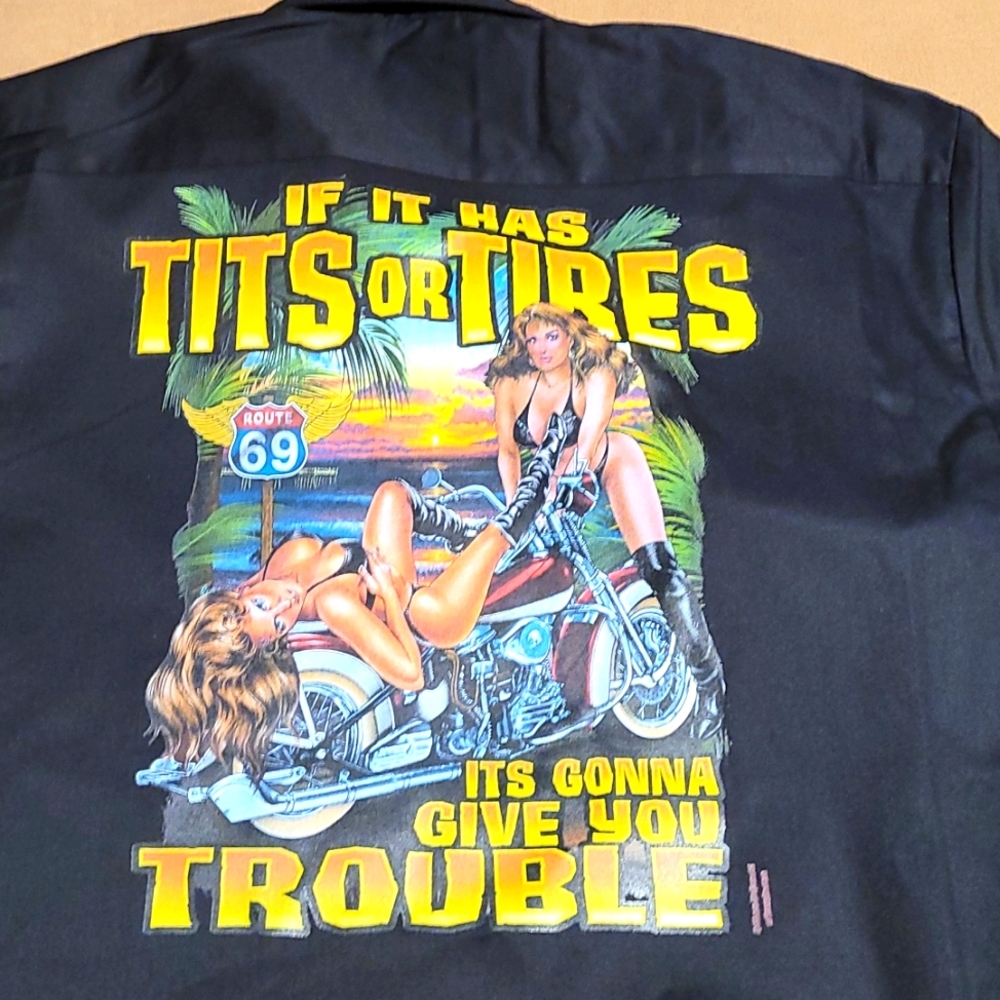 Mens button down motorcycle shirt